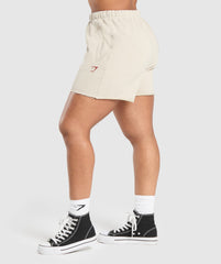 Lifting Graphic Shorts Pebble Grey