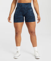 Adapt Camo Seamless Ribbed Shorts Midnight Blue/Ash Blue