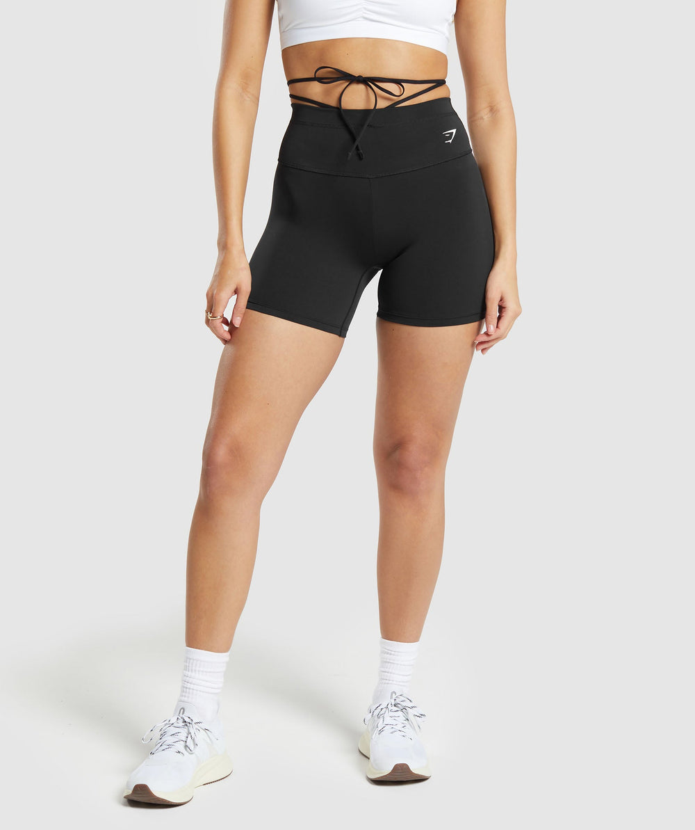 Ribbon Tie Waisted Shorts Black