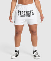 Strength Department Graphic Shorts White