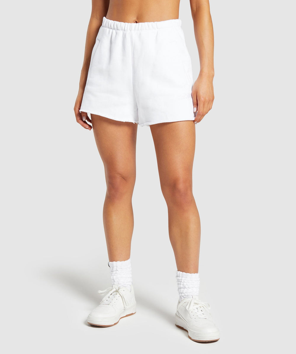 Loopback Sweat Shorts White