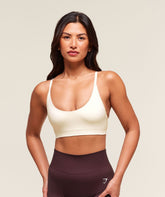 Everyday Seamless Racerback Sports Bra Soft White