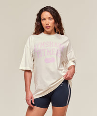 Varsity Graphic Oversized T-shirt Soft White