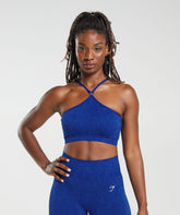 Adapt Fleck Seamless Halterneck Bralette Cobalt Blue/Iris Blue