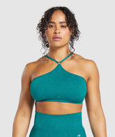 Adapt Fleck Seamless Halterneck Bralette Ocean Teal/Artificial Teal