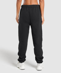 Embroidered Logo Oversized Joggers Black