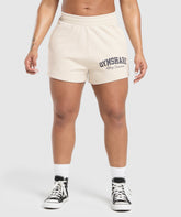 Lifting Essentials Graphic Brushed 4' Shorts Oat White