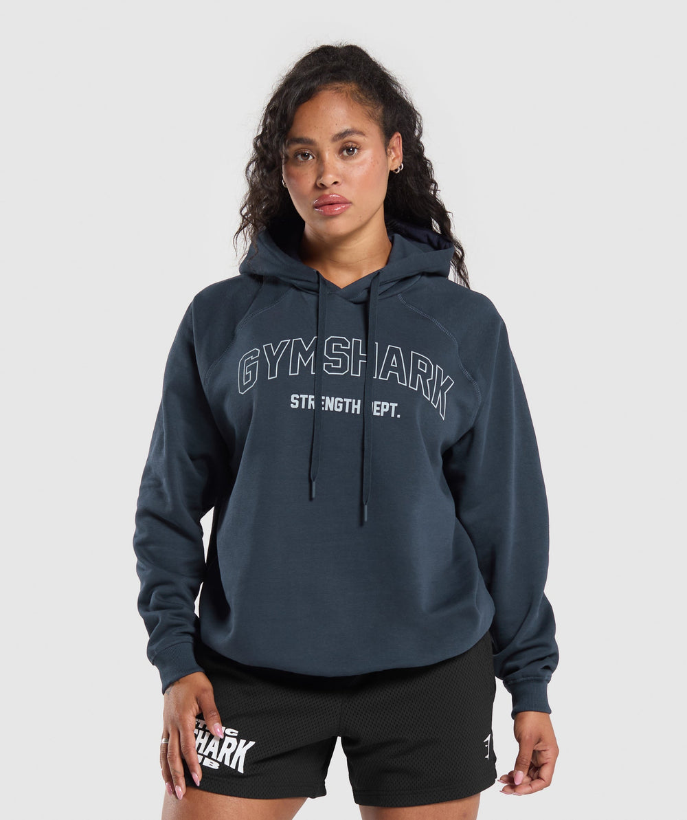 Strength Department Oversized Hoodie Heavy Blue