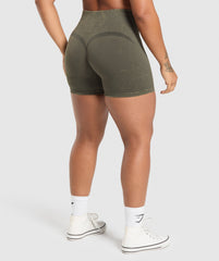 Gains Seamless Washed Shorts Strength Green