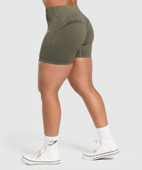 Gains Seamless Washed Shorts Strength Green