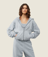 everywear Relaxed Zip Hoodie Ice Grey