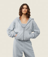 everywear Relaxed Zip Hoodie Ice Grey