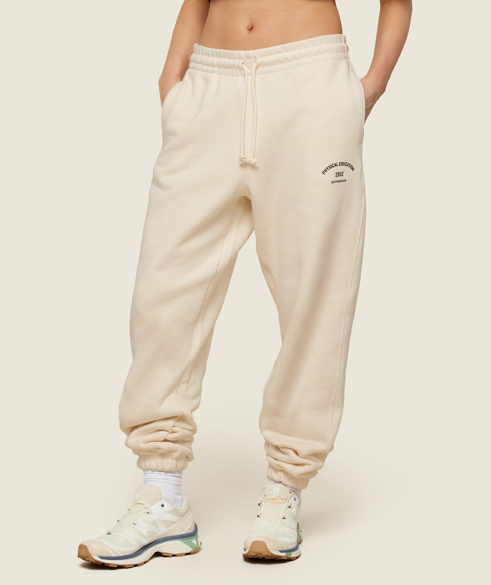 Phys Ed Graphic Sweatpants Ecru White/Archive Brown