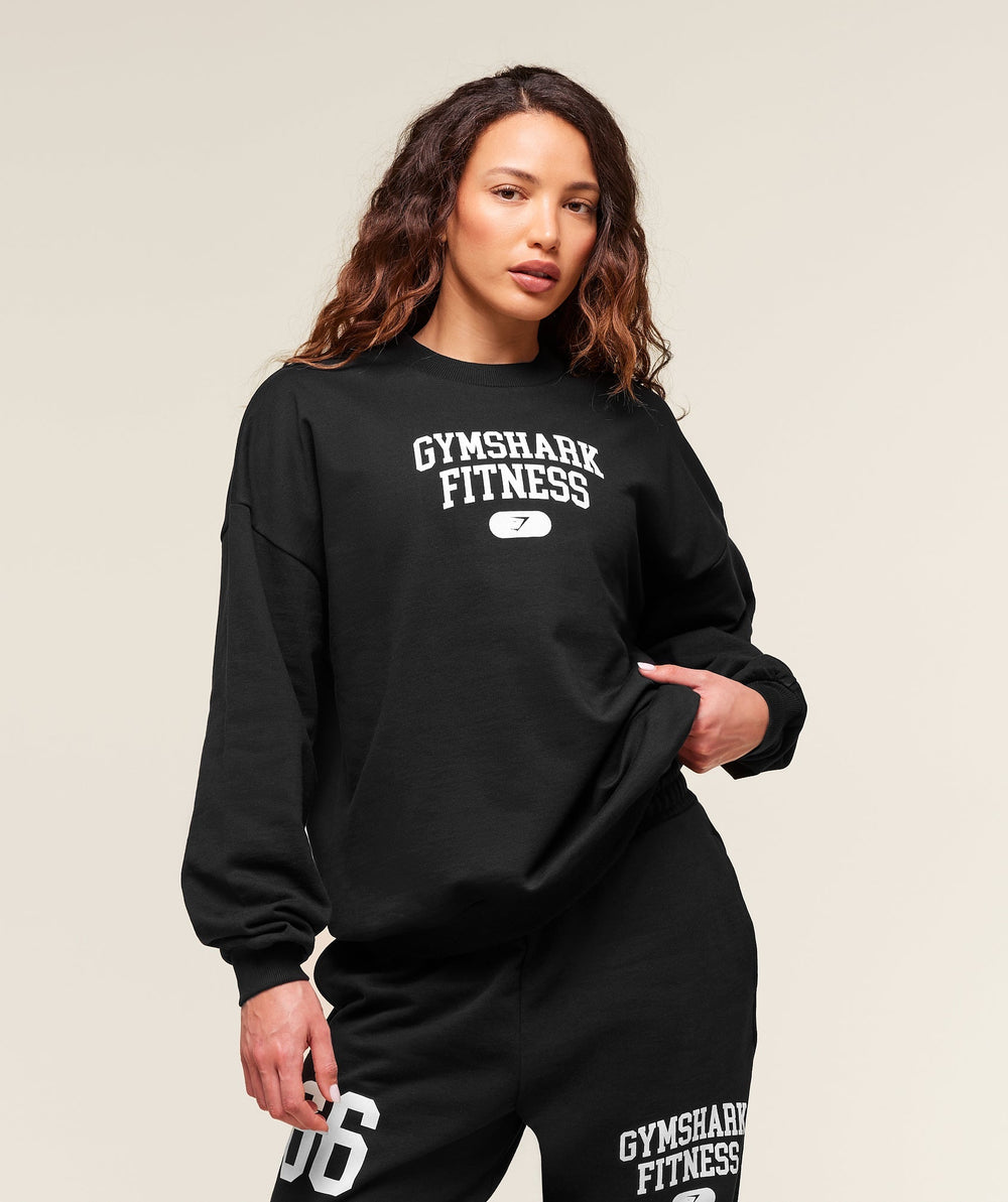 Varsity Graphic Pullover Black