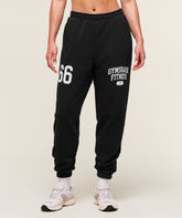 Varsity Graphic Oversized Joggers Black