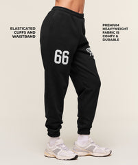 Varsity Graphic Oversized Joggers Black