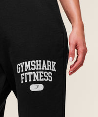 Varsity Graphic Oversized Joggers Black