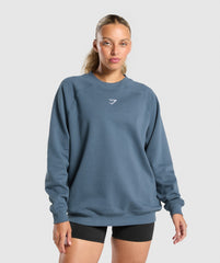 Training Oversized Fleece Sweatshirt Cargo Blue