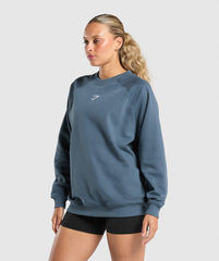 Training Oversized Fleece Sweatshirt Cargo Blue