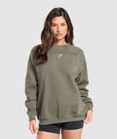 Training Oversized Fleece Sweatshirt Base Green