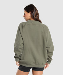Training Oversized Fleece Sweatshirt Base Green