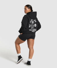 Graphic Reaper Oversized Hoodie Black
