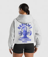 Graphic Reaper Oversized Hoodie Light Grey Core Marl