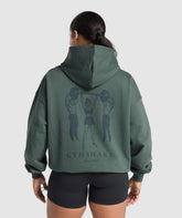Retro Lifting Oversized Hoodie Slate Teal