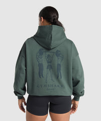 Retro Lifting Oversized Hoodie Slate Teal