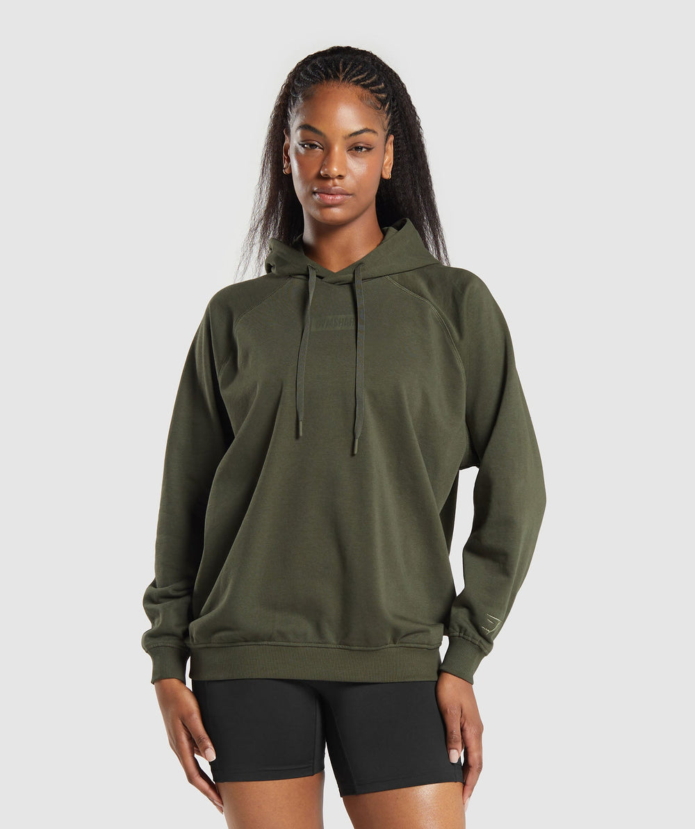 Block Oversized Hoodie Winter Olive