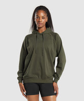 Block Oversized Hoodie Winter Olive
