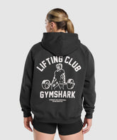 Lifting Club Graphic Brushed Hoodie Black