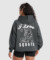 I Love Squats Hoodie Asphalt Grey