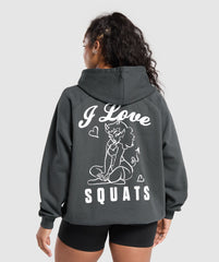 I Love Squats Hoodie Asphalt Grey