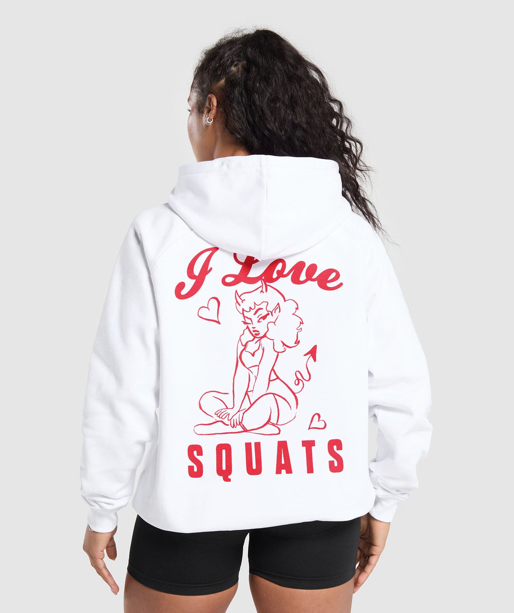 I Love Squats Hoodie White