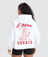 I Love Squats Hoodie White
