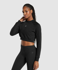 Training Fleece Cropped Sweatshirt Black