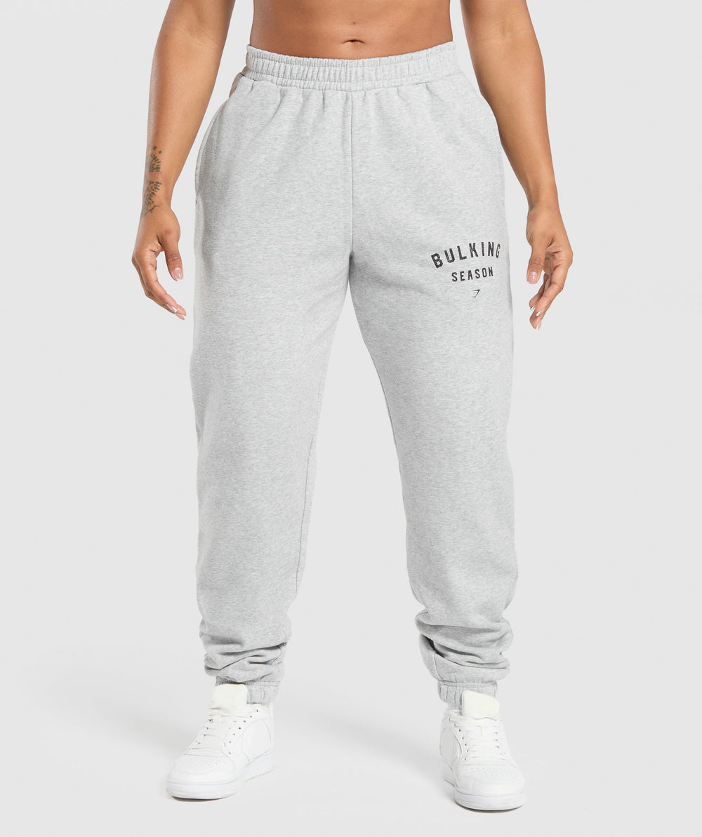 Bulking Season Brushed Joggers Light Grey Marl