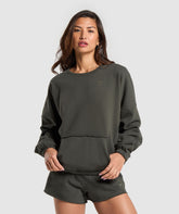 Fleece Oversized Sweatshirt Strength Green
