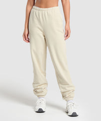 Fleece Joggers Ecru White