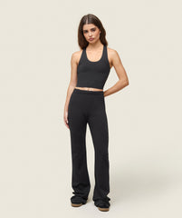 everywear Lightweight Fitted Flared Sweatpants Black
