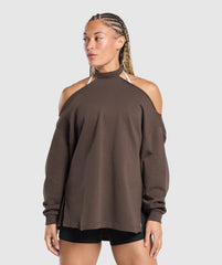 Superset Longline Sweatshirt Deep Brown