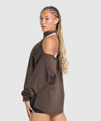 Superset Longline Sweatshirt Deep Brown