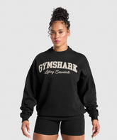 Lifting Essentials Graphic Brushed Oversized Sweatshirt Black