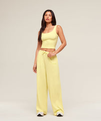 Waffle Wide Leg Pants Refresh Yellow