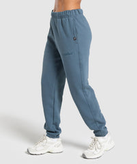 Embroidered Logo Oversized Joggers Cargo Blue