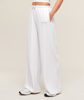Waffle Wide Leg Pants White