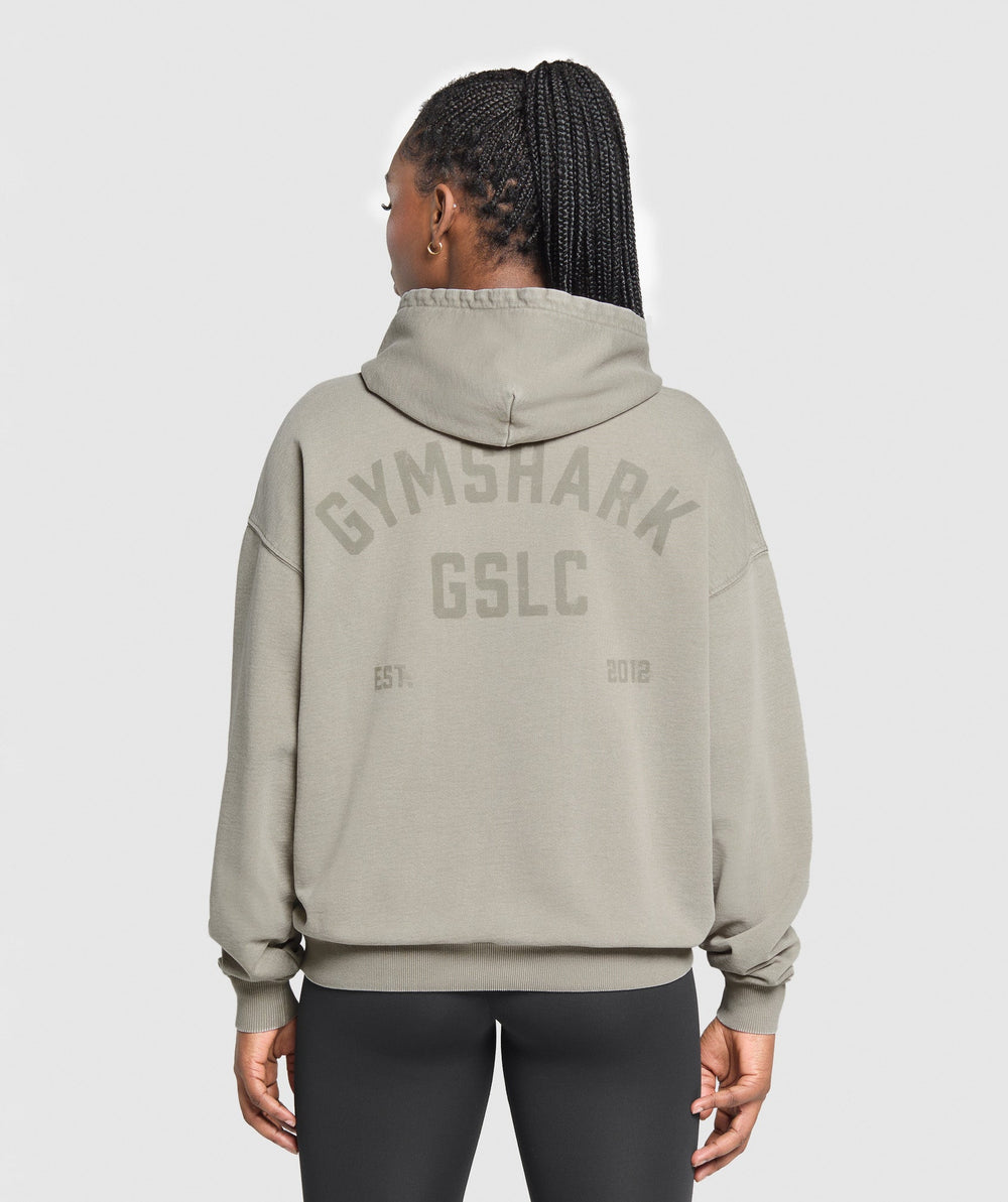 GSLC Graphic Oversized Hoodie Linen Brown