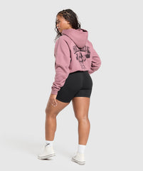 Gritty Muscle Mommy Graphic Hoodie Calm Pink