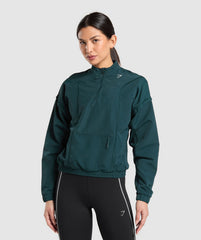 Running 1/4 Zip Track Top Strong Teal